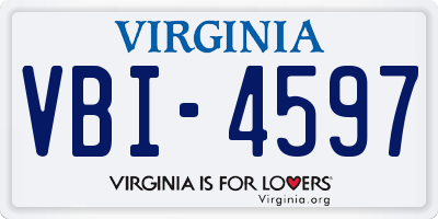 VA license plate VBI4597