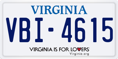 VA license plate VBI4615