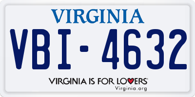 VA license plate VBI4632