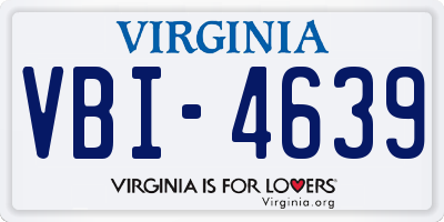 VA license plate VBI4639