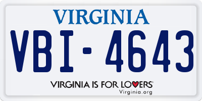 VA license plate VBI4643