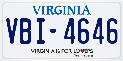 VA license plate VBI4646