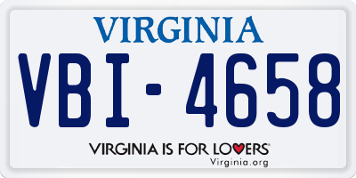 VA license plate VBI4658