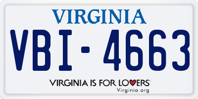 VA license plate VBI4663