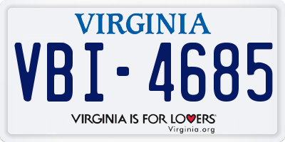 VA license plate VBI4685