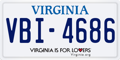 VA license plate VBI4686