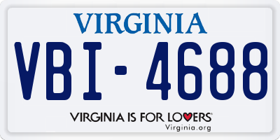 VA license plate VBI4688