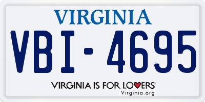 VA license plate VBI4695