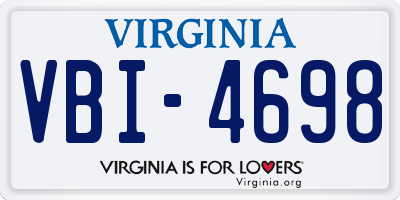 VA license plate VBI4698