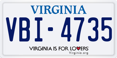 VA license plate VBI4735