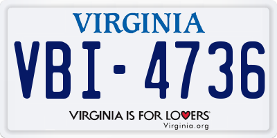 VA license plate VBI4736