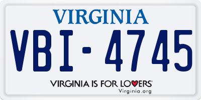 VA license plate VBI4745