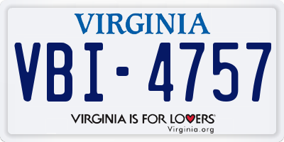 VA license plate VBI4757