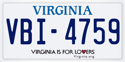 VA license plate VBI4759