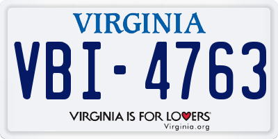 VA license plate VBI4763