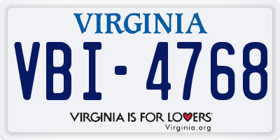 VA license plate VBI4768