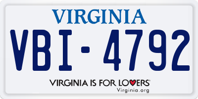VA license plate VBI4792