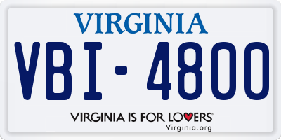 VA license plate VBI4800