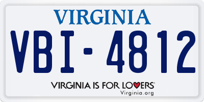 VA license plate VBI4812