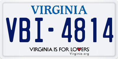 VA license plate VBI4814