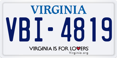 VA license plate VBI4819