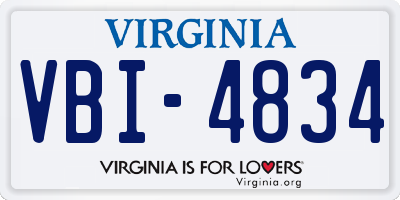 VA license plate VBI4834