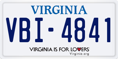VA license plate VBI4841