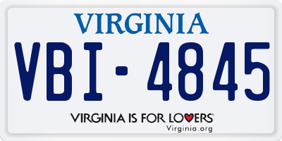 VA license plate VBI4845