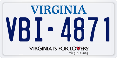 VA license plate VBI4871