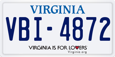 VA license plate VBI4872