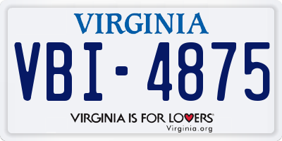 VA license plate VBI4875