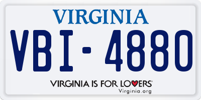 VA license plate VBI4880