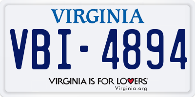 VA license plate VBI4894