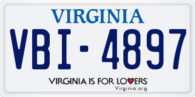 VA license plate VBI4897