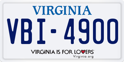 VA license plate VBI4900
