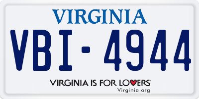 VA license plate VBI4944