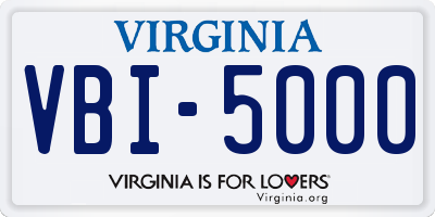 VA license plate VBI5000