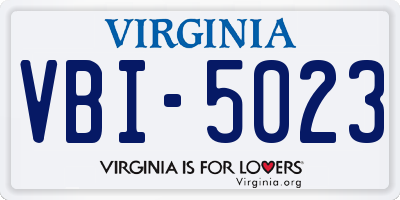 VA license plate VBI5023