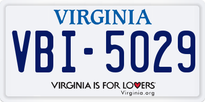 VA license plate VBI5029