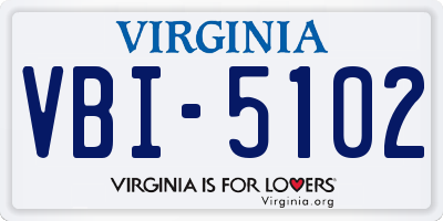 VA license plate VBI5102