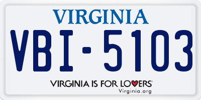 VA license plate VBI5103