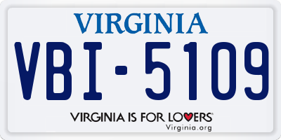 VA license plate VBI5109