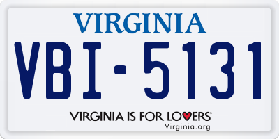 VA license plate VBI5131