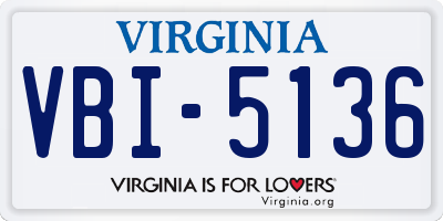 VA license plate VBI5136