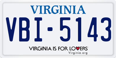 VA license plate VBI5143