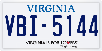 VA license plate VBI5144