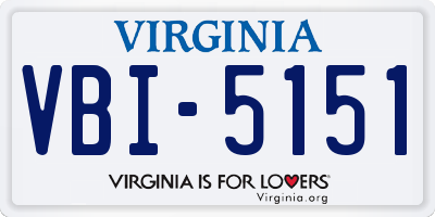 VA license plate VBI5151