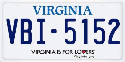 VA license plate VBI5152