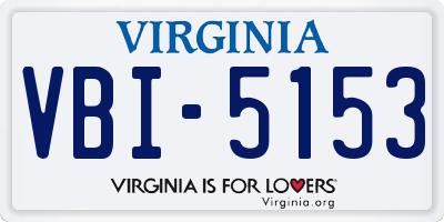 VA license plate VBI5153