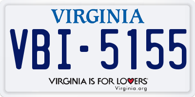 VA license plate VBI5155